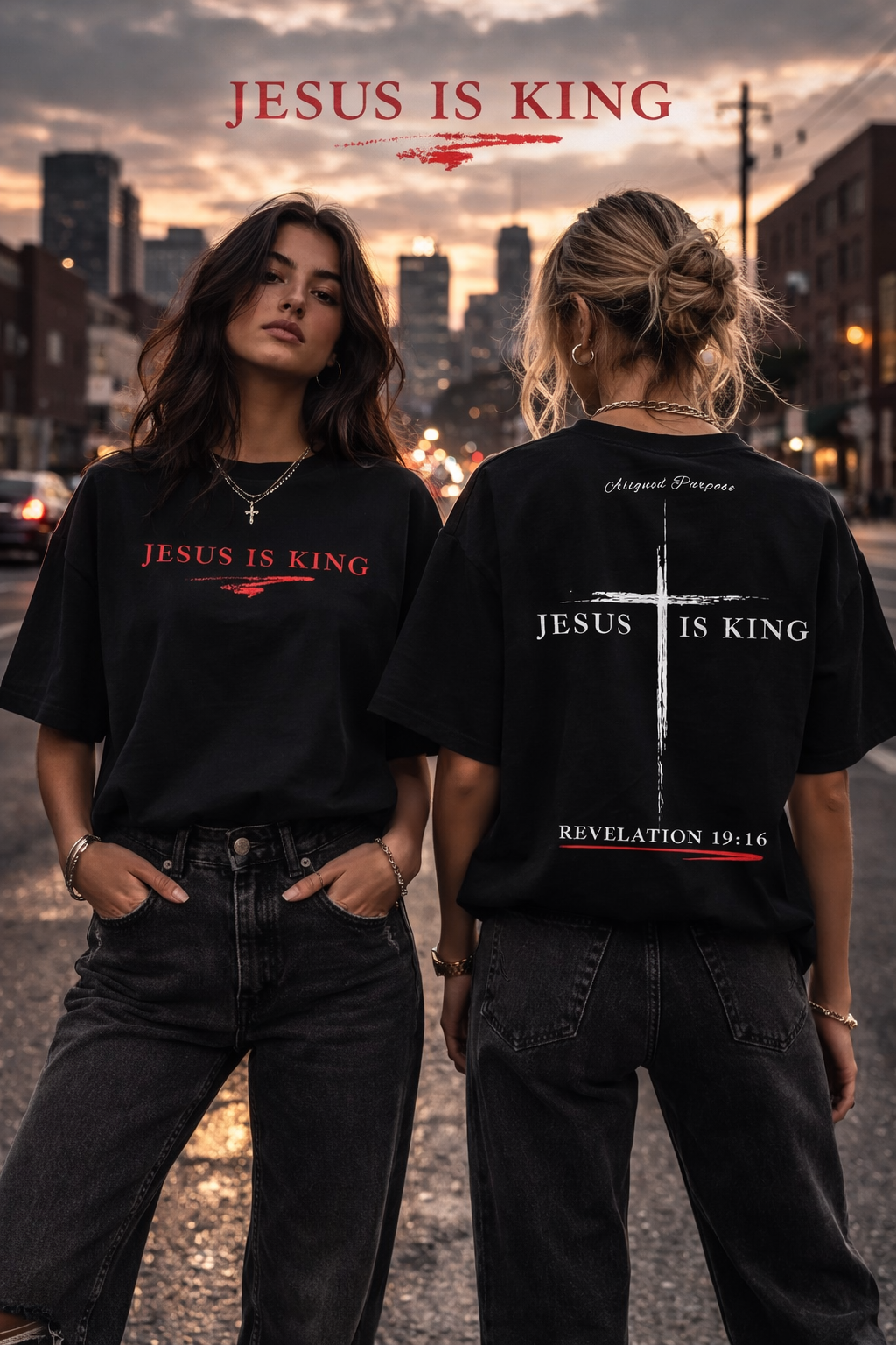 Jesus is King Mid-Length Tee