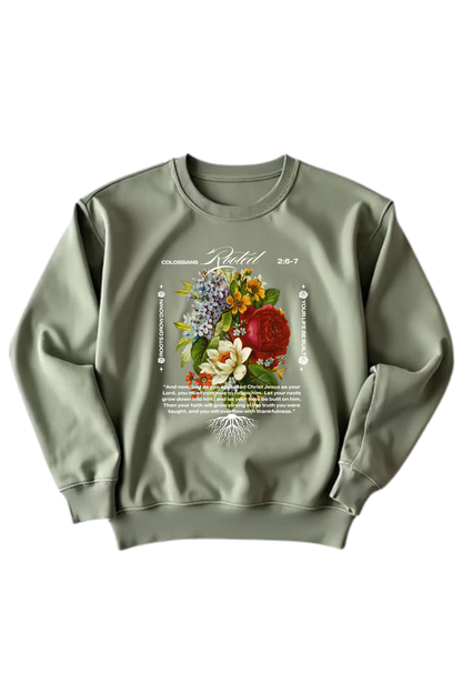 Olive Green Rooted Crewneck