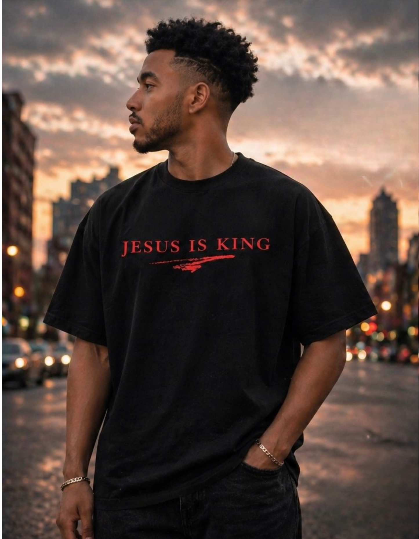 Jesus is King Mid-Length Tee