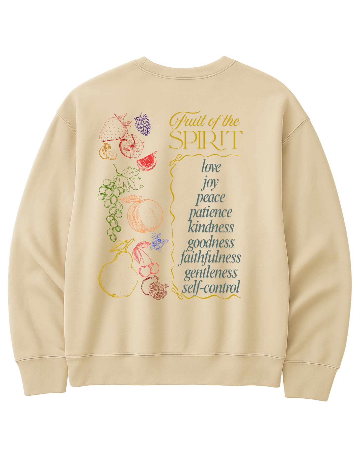 Beige Fruit of the Spirit Crewneck Sweatshirt