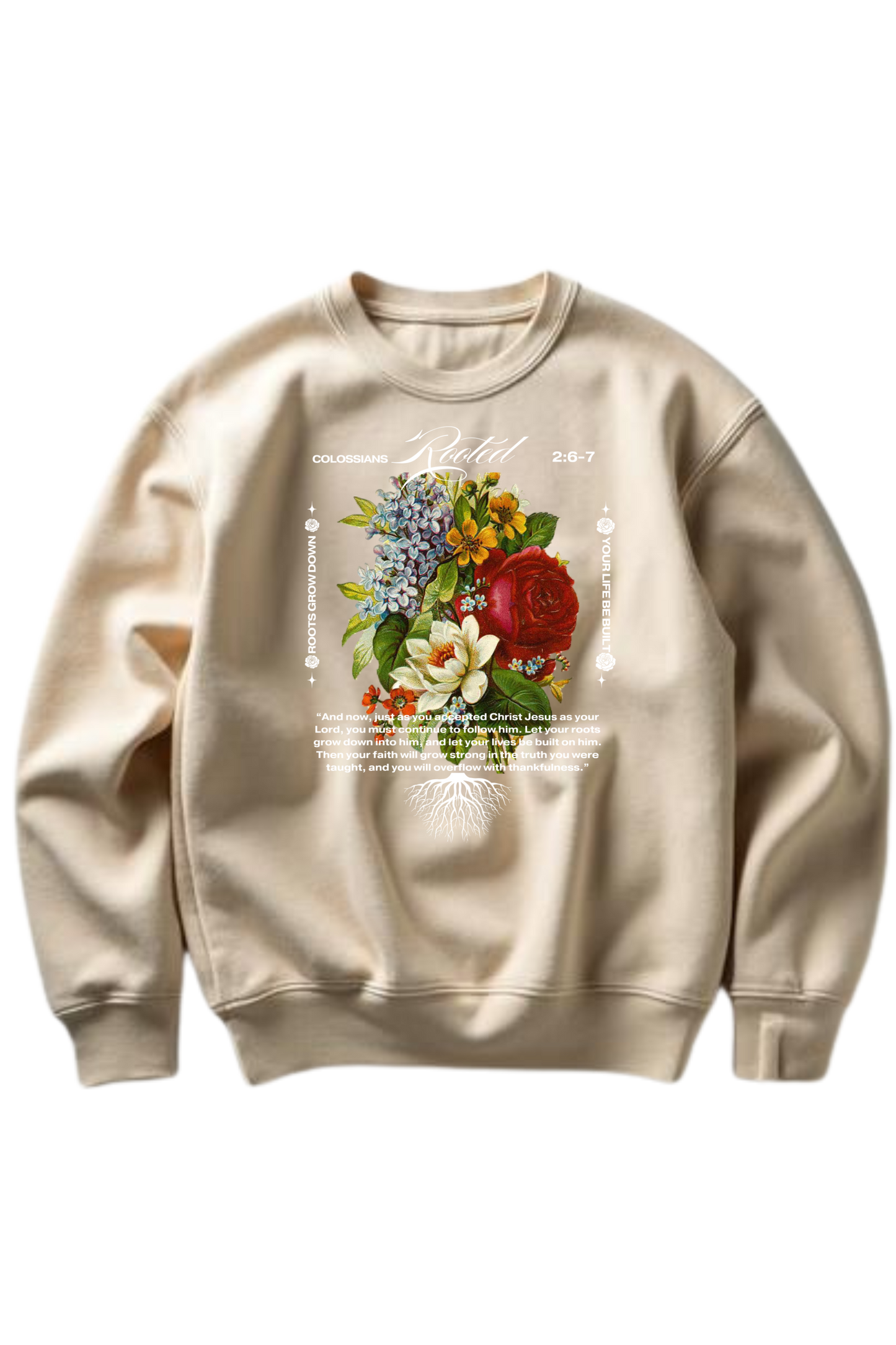 Beige Rooted Crewneck Sweatshirt